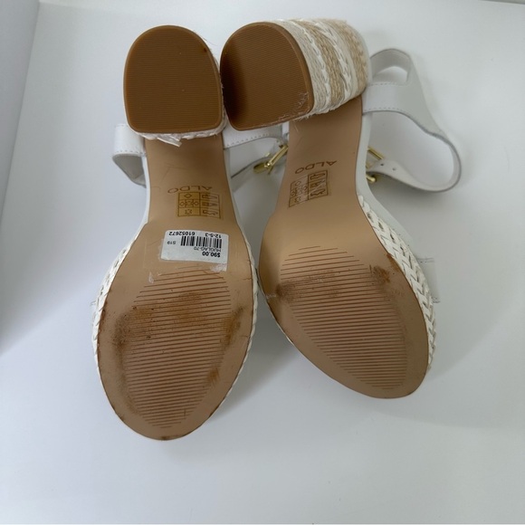 Aldo huglag white sandals heels size 8.5 - Picture 9 of 16
